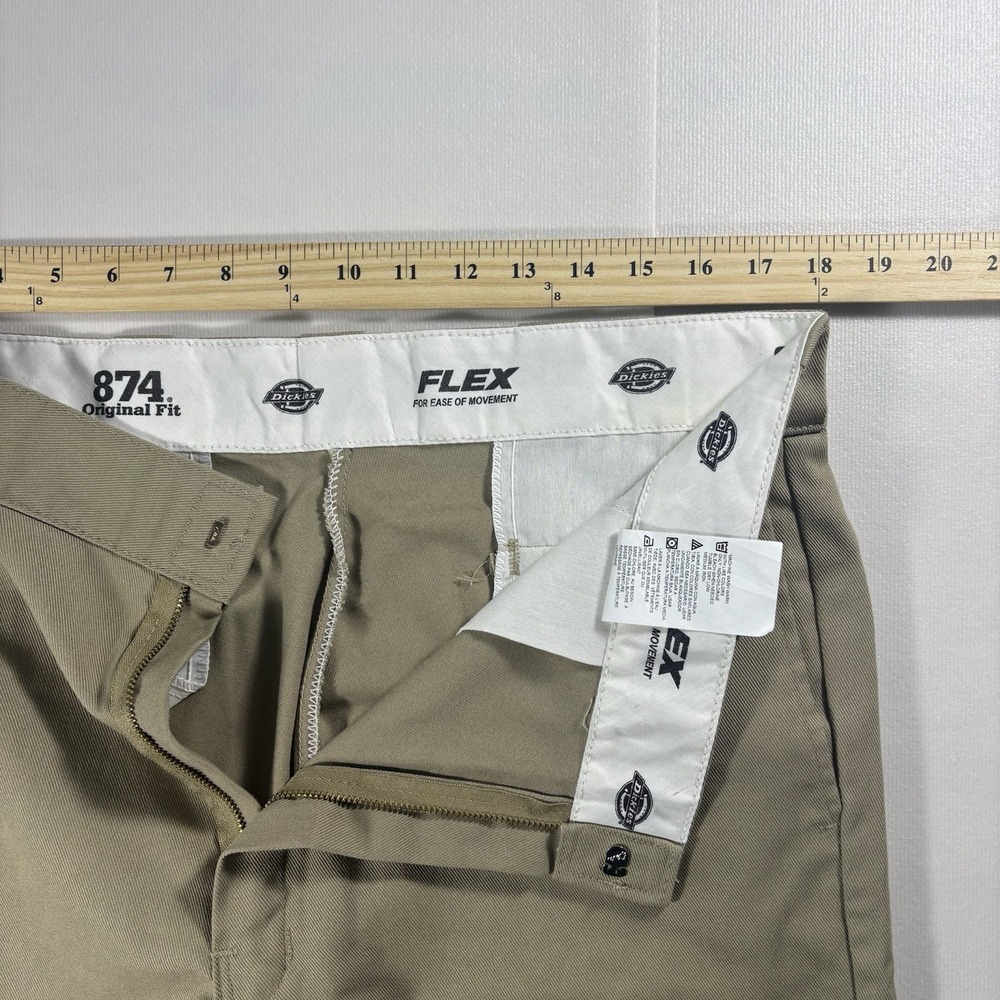 Dickies FLEX Work Pants Mens 36x34 Khaki Straight Leg Uniform Carpenter Workwear